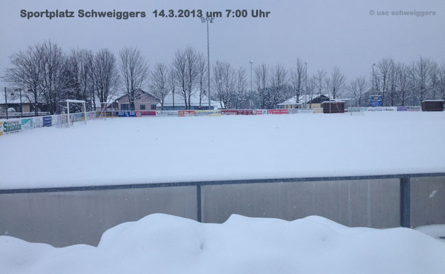 Schnee Sportplatz